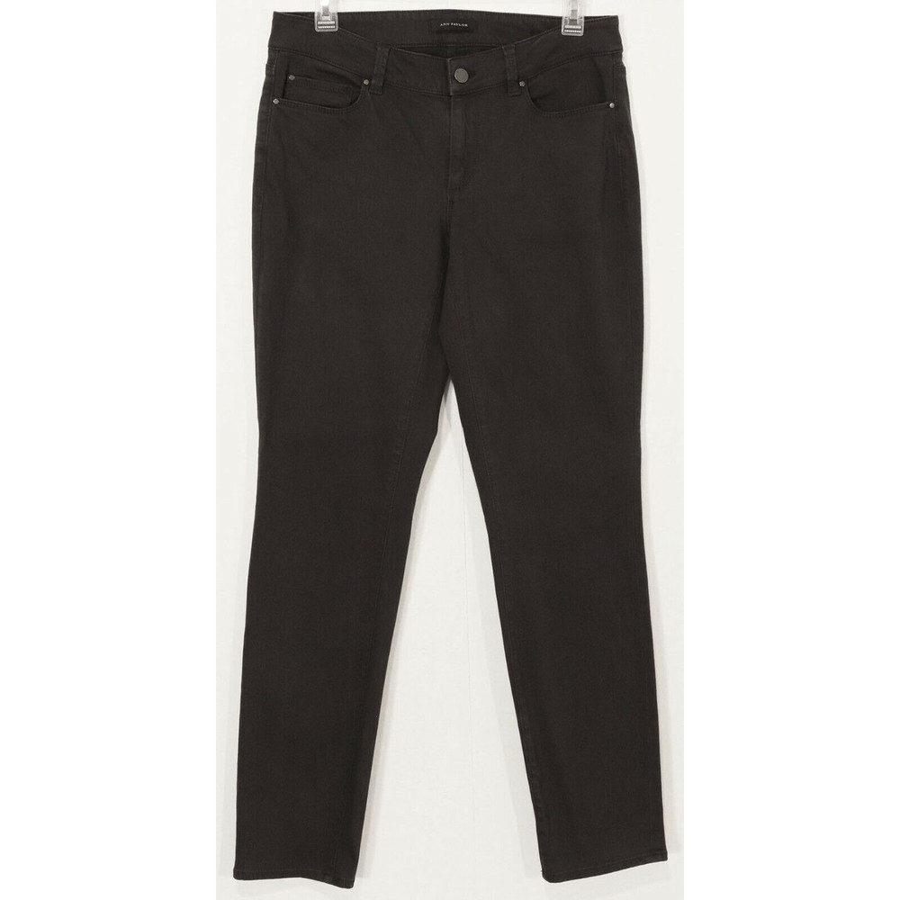 Ann Taylor Womens The Skinny Jeans 6 Curvy Fit Dark Charcoal Gray Stretch Denim